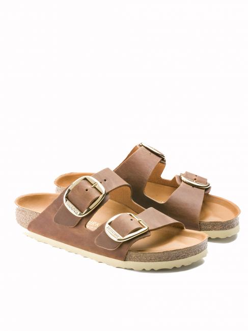 BIRKENSTOCK ARIZONA BIG BUCKLE Sandale en cuir huilé Cognac - Chaussures unisexe