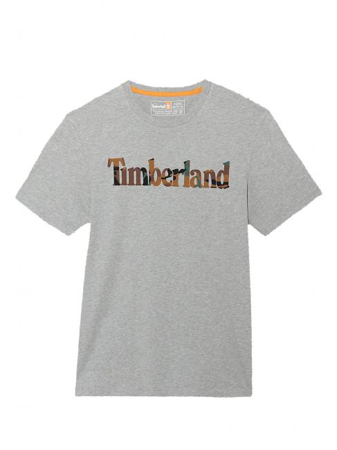 TIMBERLAND T-shirt con logo mimetico  gris moyen chiné - T-shirt