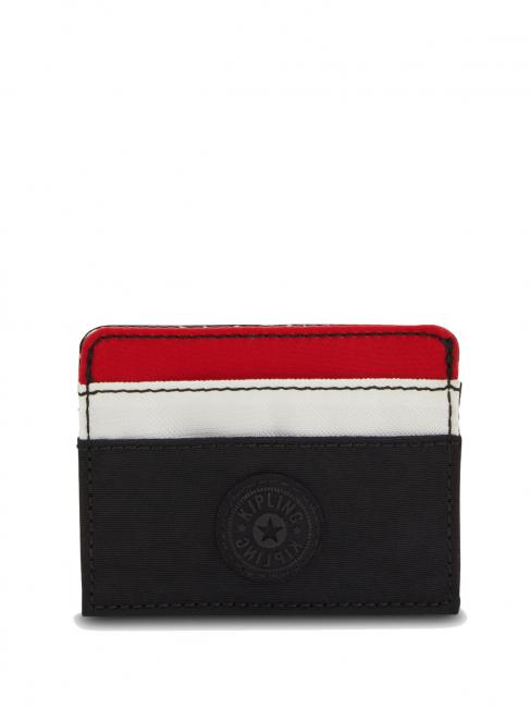 KIPLING CARDY S Porte-cartes plat bloc rouge noir - Portefeuilles Femme