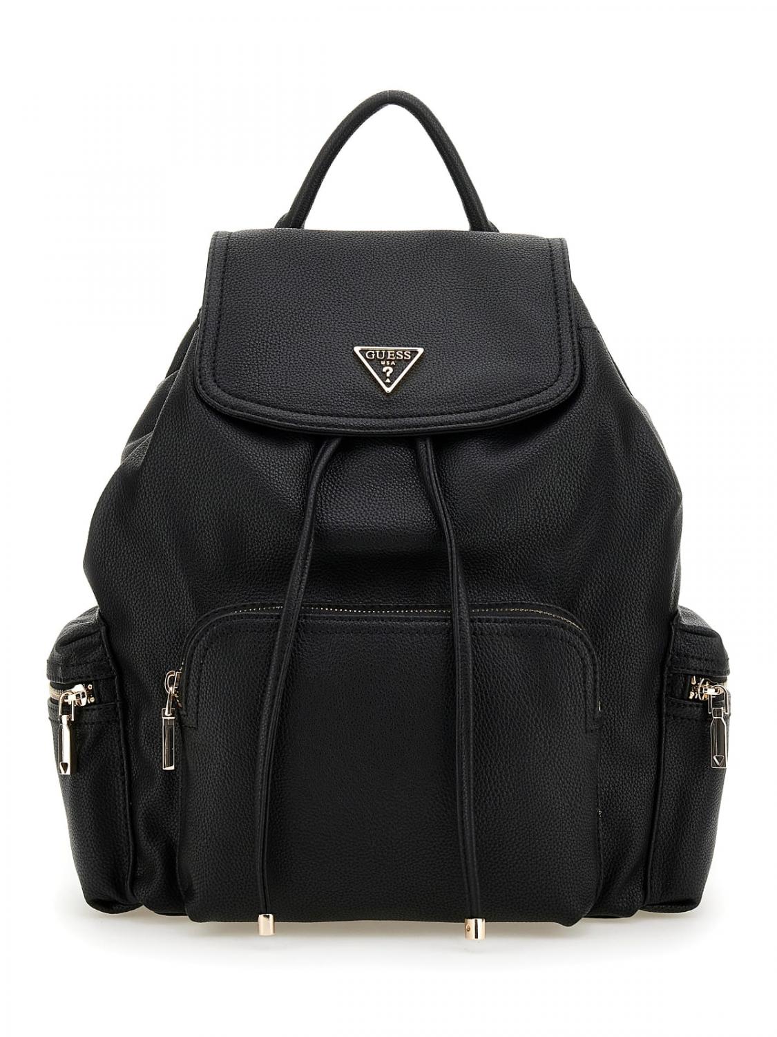 Guess Kersti Grand Sac ?? Dos ?? Rabat Noir - Achetez Sur Le Sac!