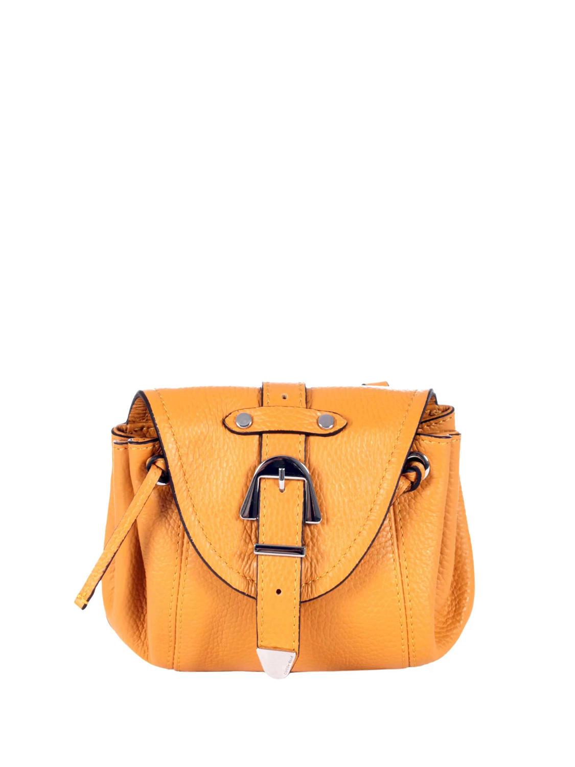 Sac à Main Bandoulière Coccinelle Vintage - Cuir Gris Bleu - Occasion En Bon état