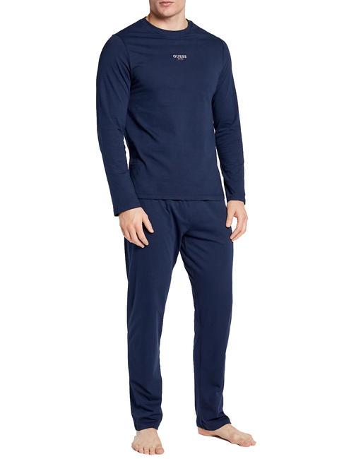 GUESS DERRICK Pyjama en coton bleu de soie - Pyjamas pour hommes