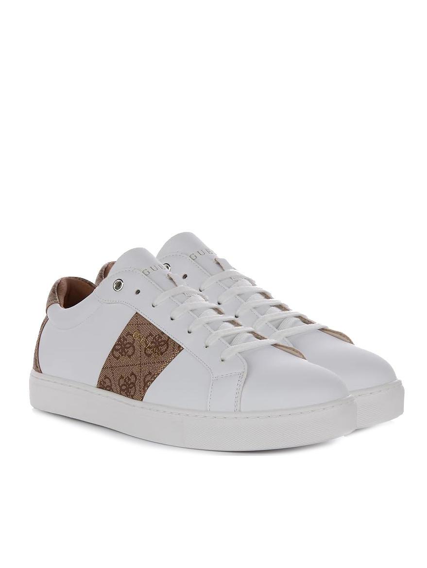 Guess Toda Baskets Basses Blanc Marron Achetez A Prix Outlet