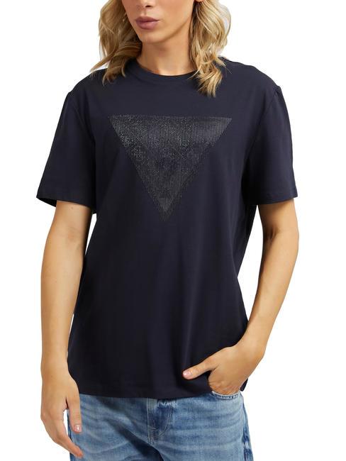 GUESS SHINY GEL TRIANGLE T-shirt avec application smartblue - T-shirt