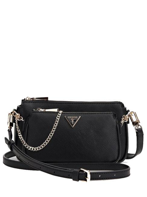 GUESS NOELLE Sac bandoulière double NOIR - Sacs pour Femme