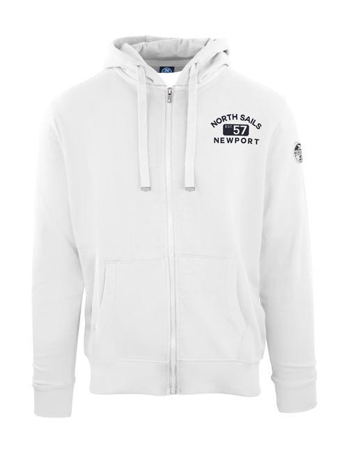 NORTH SAILS Felpa full zip con cappuccio  blanche - Pulls molletonnés