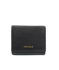 COCCINELLE PRINTED LOGO Mini portefeuille en cuir Noir - Portefeuilles Femme - 1