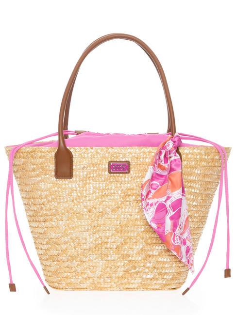 MANDARINA DUCK SEASHELL STRAW Sac d'épaule bulle rose - Sacs pour Femme