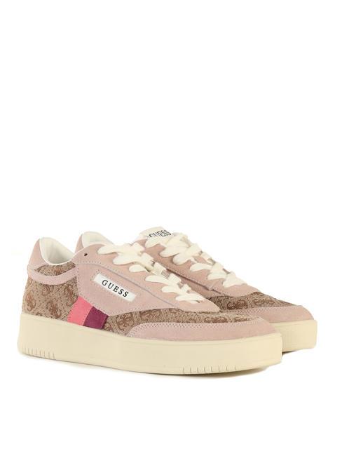 GUESS SISTY  Baskets rose beige - Chaussures Femme