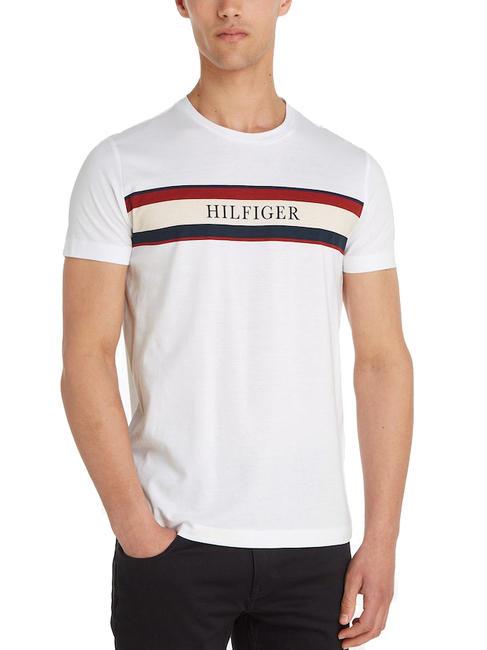 TOMMY HILFIGER CHEST HILFIGER STRIP T-shirt en cotton blanc - T-shirt