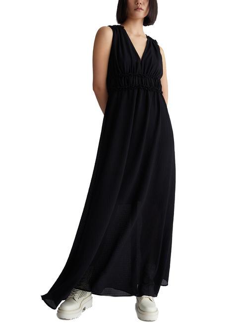 LIUJO CREPÊ Robe longue en crêpe NOIR - Vêtements femme