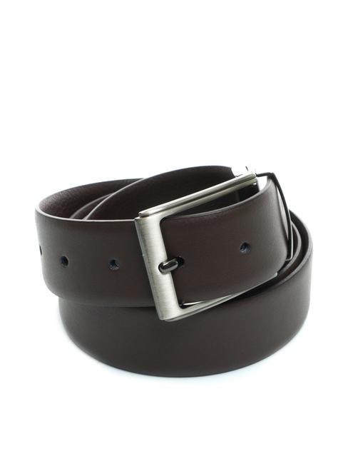 BIKKEMBERGS DOUBLE Ceinture en cuir réversible, peut être raccourcie brun foncé - Ceintures