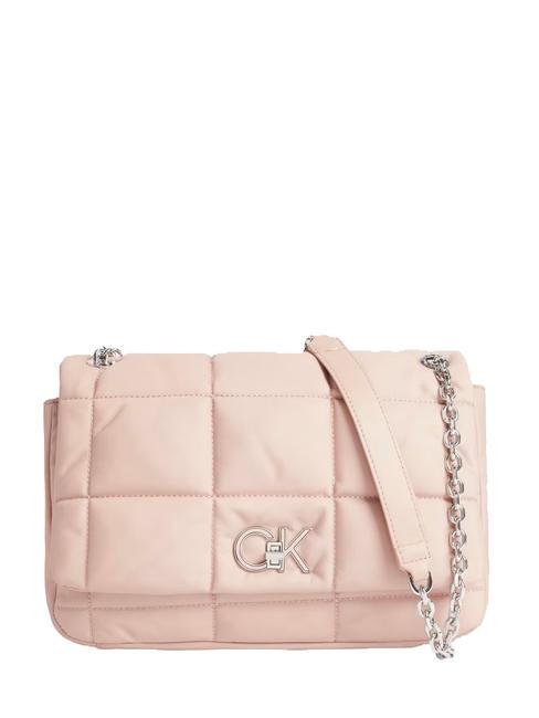 CALVIN KLEIN RE-LOCK QUILT Sac à bandoulière en nylon café au lait - Sacs pour Femme
