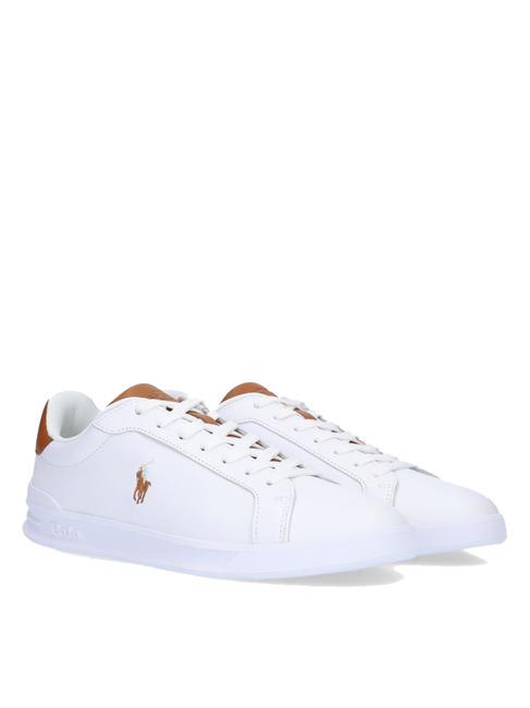 RALPH LAUREN LONGWOOD Baskets basses en cuir blanc/beige - Chaussures unisexe