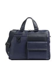 PIQUADRO FINN Mallette pour ordinateur portable 14", en cuir bleu - Porte Documents Travail - 1