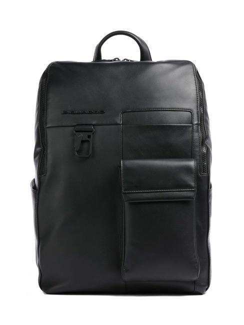 PIQUADRO FINN Sac à dos pour ordinateur portable 14", en cuir Noir - Sacs à dos pour ordinateur portable