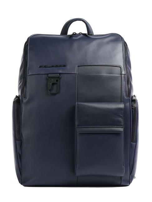 PIQUADRO FINN Sac à dos pour ordinateur portable 15,6", en cuir bleu - Sacs à dos pour ordinateur portable