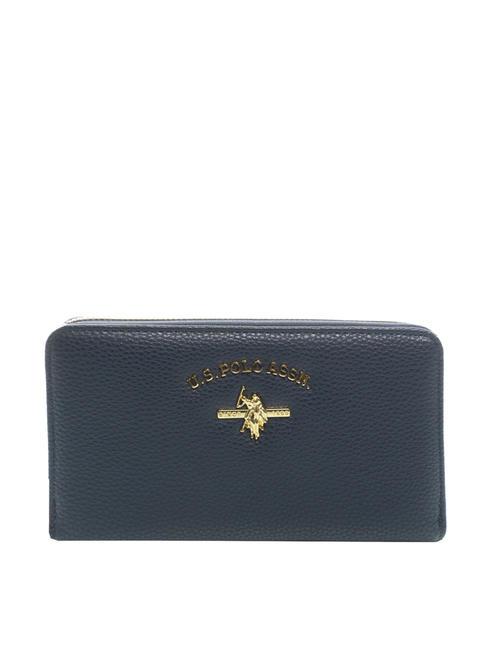 U.S. POLO ASSN. STANFORD Grand portefeuille zippé BLEU - Portefeuilles Femme