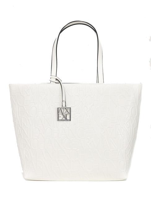 ARMANI EXCHANGE LOGO EMBOSSED Sac cabas imprimé logo blanc - Sacs pour Femme