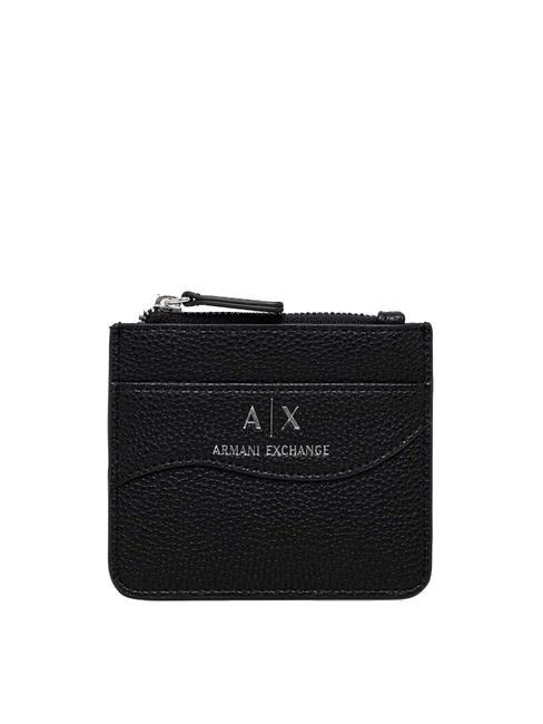 ARMANI EXCHANGE A|X Porte-cartes avec fermeture éclair Noir - Portefeuilles Femme