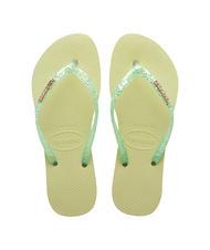 HAVAIANAS SLIM GLITTER FLOURISH Tongs en caoutchouc jardin vert - Chaussures Femme - 1