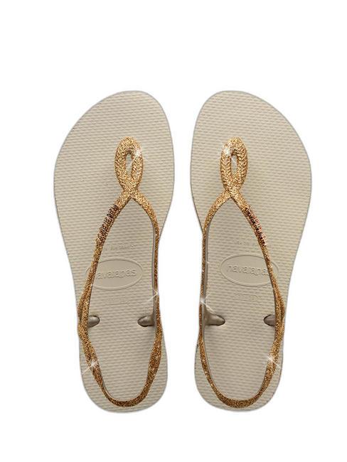 HAVAIANAS LUNA SPARKLE Sandales tongs beige - Chaussures Femme