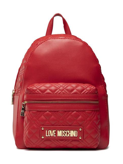 LOVE MOSCHINO QUILTED Sac à dos rond avec poche rouge - Sacs pour Femme