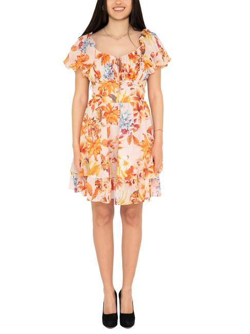 GUESS GILDA SMOCKED Robe à manches courtes jardin du coucher du soleil - Vêtements femme