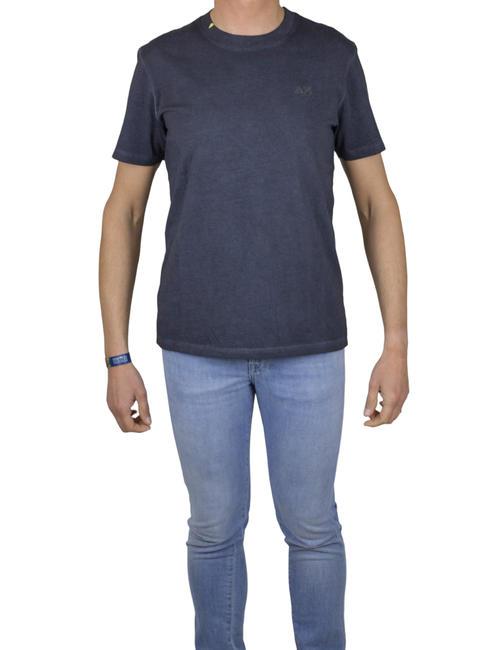 SUN68 SPECIAL DYED T-shirt en cotton bleu naby - T-shirt