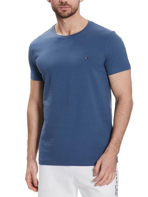 TOMMY HILFIGER  T-shirt extensible pour homme côte bleue - T-shirt
