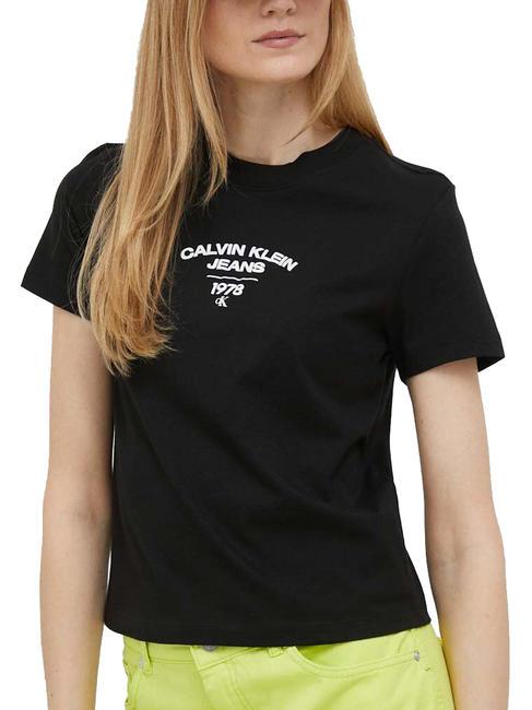 CALVIN KLEIN CK JEANS VARSITY LOGO BABY T-shirt en cotton Ck Noir - T-shirt