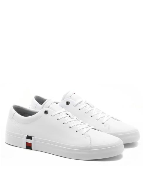 TOMMY HILFIGER CORPORATE Leather Baskets blanc - Chaussures Homme