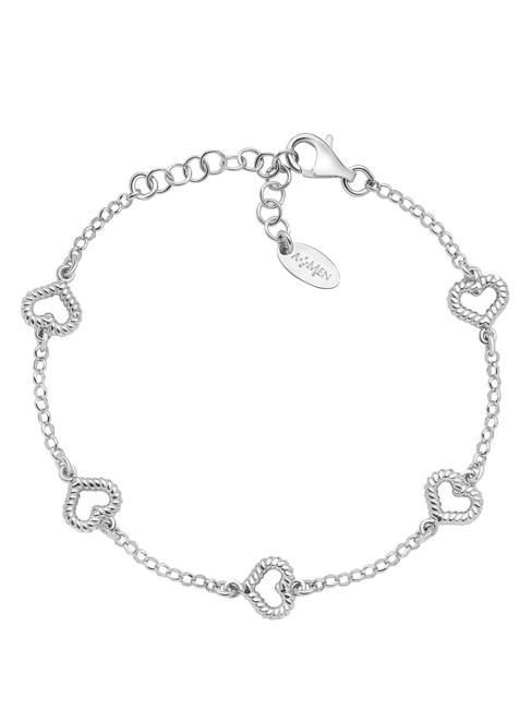 AMEN COCCOLE Bracelet coeurs en argent rhodié rhodium - Bracelets