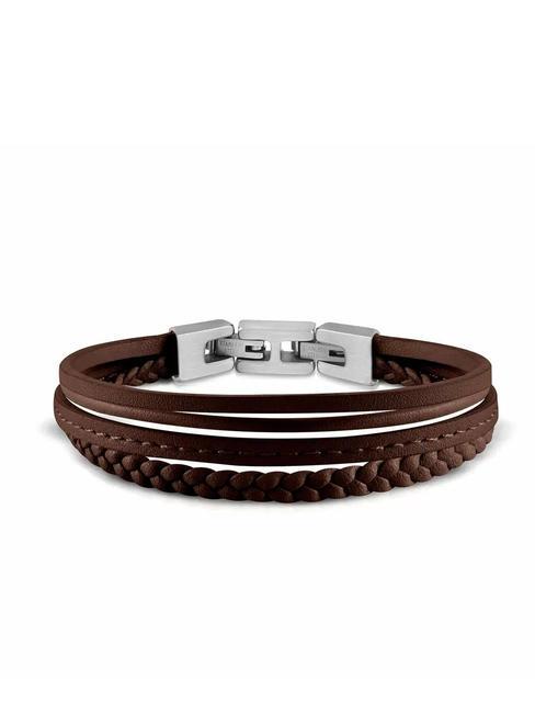 GUESS MALIBU BRACCIALE Bracelet acier/marron - Bracelets pour hommes