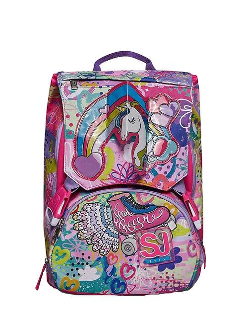 SJGANG MAGICFLIP GIRL  Sac à dos extensible FORÊT RAYÉE NOIRE - Sacs à dos pour l'École & les Loisirs