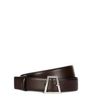 TRUSSARDI SQUARED Ceinture en cuir lisse, peut &ecirc;tre raccourcie sur mesure prune au chocolat - Ceintures - 1
