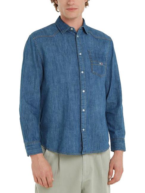 TOMMY HILFIGER TJ RELAXED WESTERN Chemise en jean de coton indigo moyen - Chemises pour hommes