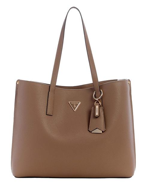 GUESS MERIDIAN Girlfriend Sac d'épaule Pierre grise - Sacs pour Femme
