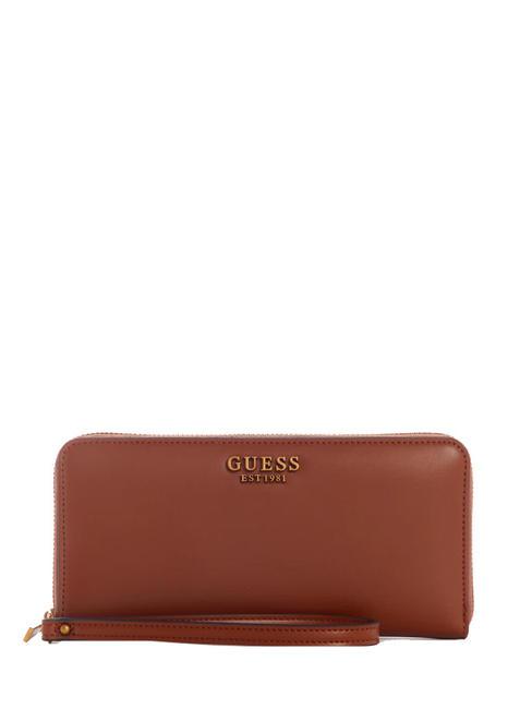 GUESS LAUREL Portefeuille zippé COGNAC - Portefeuilles Femme
