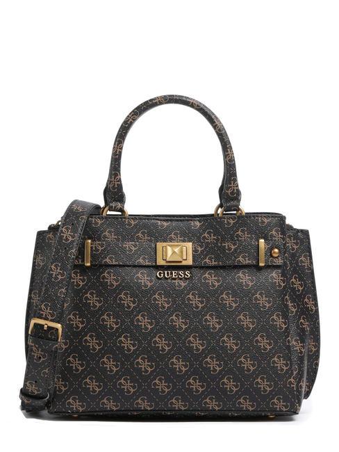 GUESS AIETA GIRLFRIEND Sac à main, avec bandoulière, logo imprimé marron - Sacs pour Femme