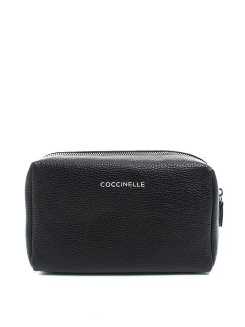 COCCINELLE TROUSSE MAXI La beauté du cuir texturé Noir - Bonnets