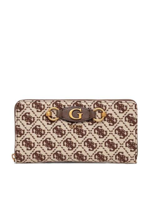 GUESS IZZY  Portefeuille zippé marron - Portefeuilles Femme