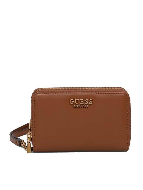 GUESS LAUREL Portefeuille moyen zippé COGNAC - Portefeuilles Femme