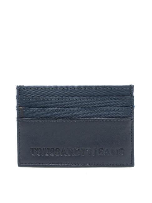 TRUSSARDI   Porte-cartes en cuir et nylon bleu - Portefeuilles Femme