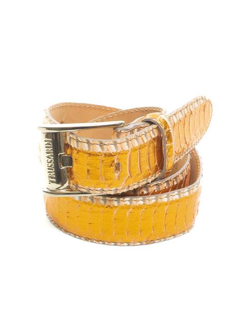 TRUSSARDI XENO Ceinture en cuir laminé, peut être raccourcie Orange - Ceintures