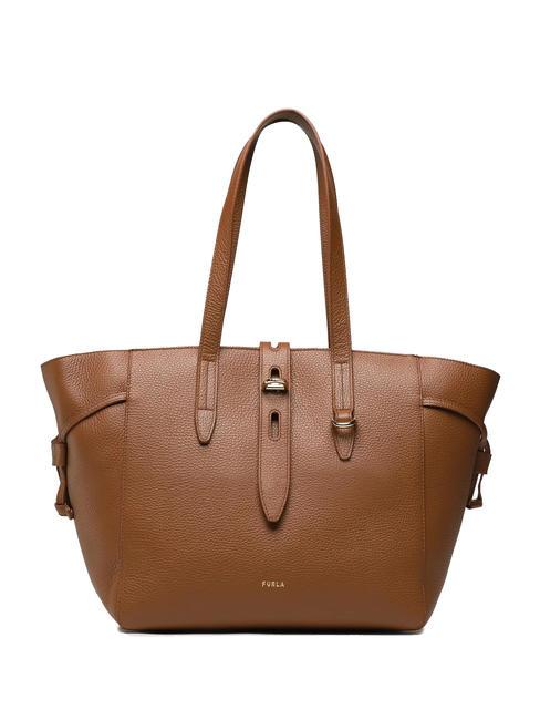 FURLA NET Cabas moyen en cuir Cognac - Sacs pour Femme