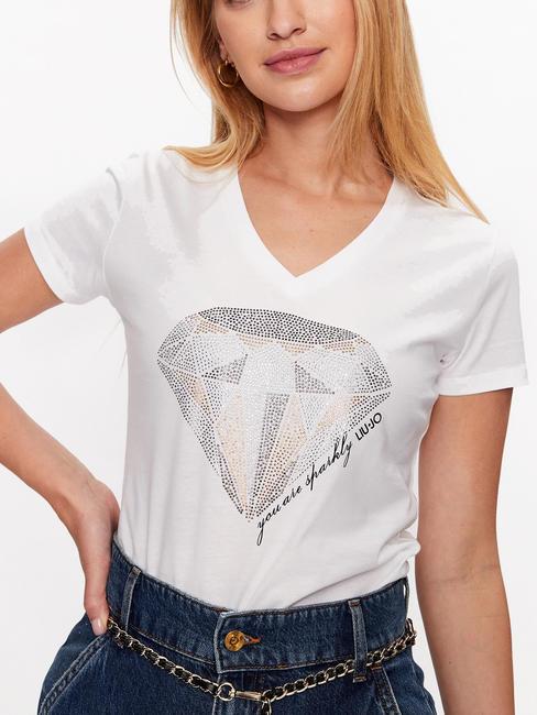 LIUJO DIAMOND eco-friendly T-shirt à paillettes diamant liujo blanc - T-shirt