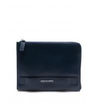TRUSSARDI CAMPIONARIO Sac fourre-tout en cuir imprim&eacute; bleu - Pochettes & Trousses - 1