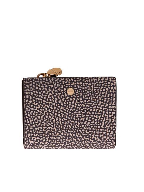 BORBONESE CLASSICA Petit portefeuille porte-monnaie OP / NATUREL / NOIR - Portefeuilles Femme