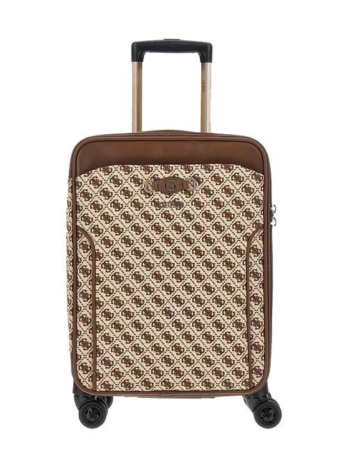 GUESS IZZY 4G LOGO Chariot cabine 4 roues marron - Valises cabine